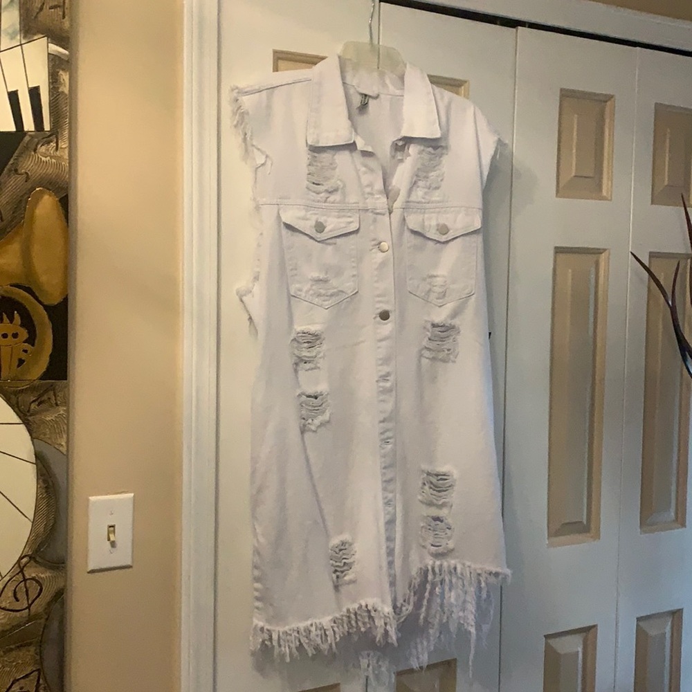 White Demin vest